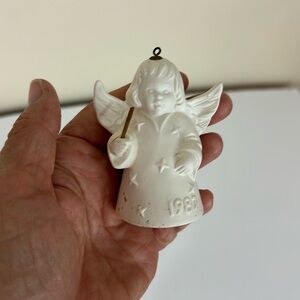 Vintage White Annual Angel Bell Ornament 1987 TMK-6